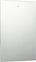 45 x 30cm Rectangle Frameless Bathroom Mirror with Pre-drilled Holes and Wall Hanging Fittings