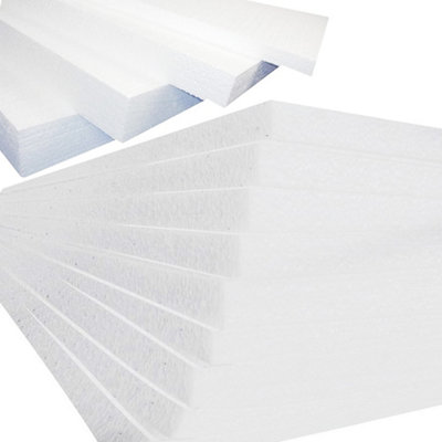 45 x White Rigid Polystyrene Foam Sheets 600x400x10mm Thick EPS70 SDN Slab Insulation Boards