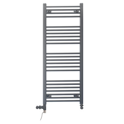 450 x 1200 mm Anthracite Grey Dual Fuel Electric Radiator Bathroom Towel Rail Radiator With Standard Electric Element
