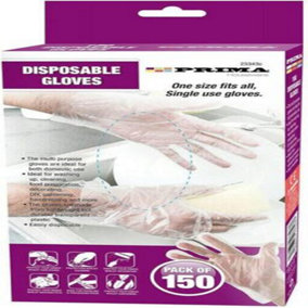 450 X Plastic Disposable Plastic Gloves Protective Catering Clear Cleaning New
