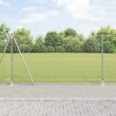Berkfield Welded Wire Fence With 7 Flanged Posts 1.2X10 M Galvanised Steel from B&Q