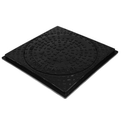 450mm Black Square Manhole Cover & Frame ug60