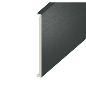 450mm Double Edged Fascia Board in Anthracite Grey Woodgrain - 5m