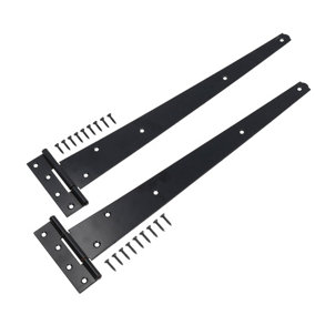 450mm Heavy Duty T Tee Hinges for Doors + Gates with Fixing Screws 2pc