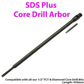 450mm SDS Hex Core Drill Arbor Bit Fits 1/2" BSP TCT & Diamond Core Drill