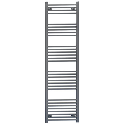 450mm x 1700mm Anthracite Grey Heated Bathroom Towel Rail Radiator For Central Heating Elegant Designer In UK