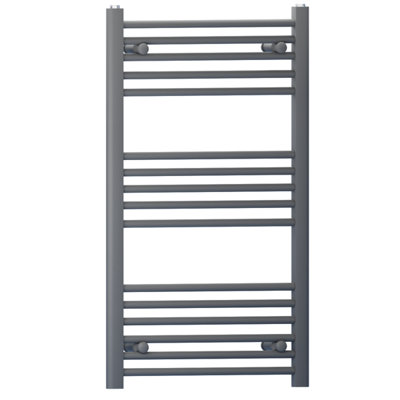 450mm x 900mm Anthracite Grey Heated Bathroom Towel Rail Radiator For Central Heating Elegant Designer In UK
