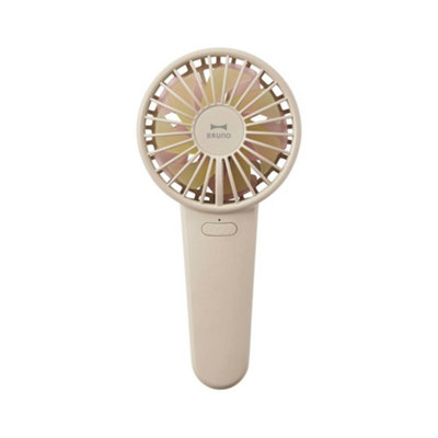B&Q -  Bde069 Greige Dual-Colour Blade Portable Fan With Stand And Lanyard