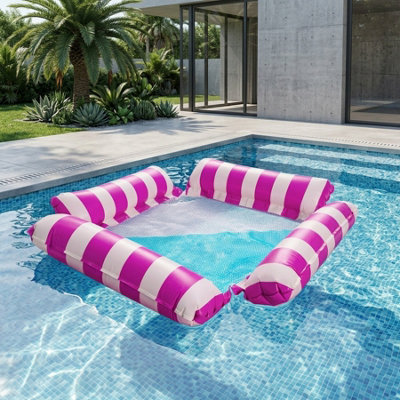 Inflatable Pink Pool Hammock Float from B&Q