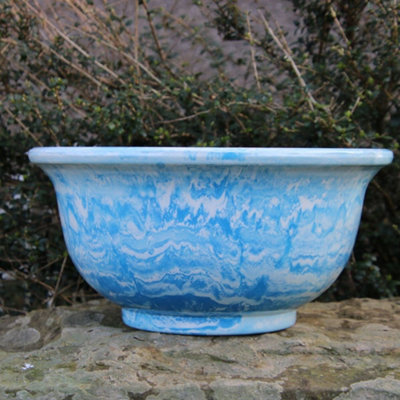  - Anglo Eastern Trading Co 40Cm Aegean Bowl  Powder Blue Planter Pot