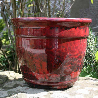  - Anglo Eastern Trading Co 33Cm Ardente Planter Ruby Red Planter Pot