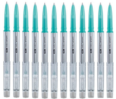 Accessotech 12 Pack Green Uni Ball Signo Tsi Erasable Rollerball Gel Pens Medium Point Smooth Writing from B&Q