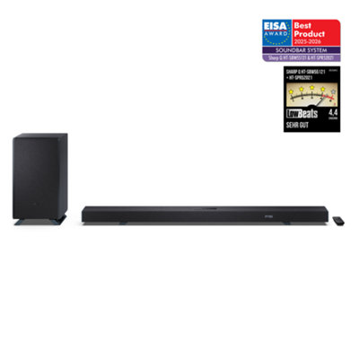 Sharp Ht-Sbw55121 5.1.2 Dolby Atmos Dts:x Soundbar With Wireless SubwooferBlack from B&Q