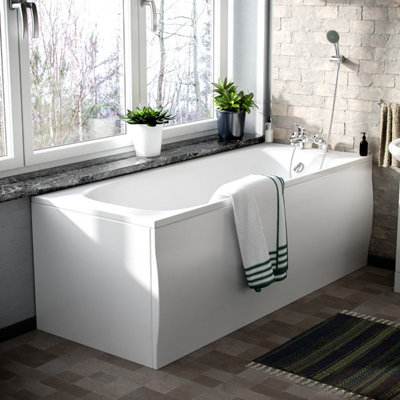 Nes Home Standard Bath Tub Round Single Ended 1700mm X 700mm With Legs from B&Q