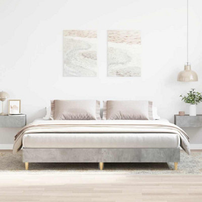 Berkfield Grey Bed Frame Without Mattress Concrete 160X200cm Engineered Wood