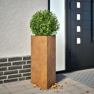 B&Q -  Garden Planters 2 Pcs Triangular 40X34.5X70 Cm Corten Steel