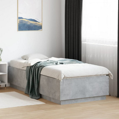 Berkfield Bed Frame With Led Without Mattress Concrete Grey 90X200 Cm from B&Q