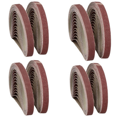 457mm x 13mm Mixed Grit Abrasive Sanding Belts Power File Sander Belt 100 Pack