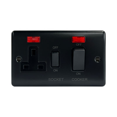 45A Cooker Contol Unit c/w Neon Matt Black