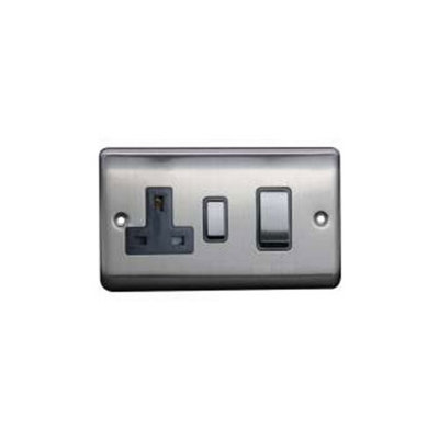 45A Cooker Control Unit Brushed Chrome, Grey insert, 5
