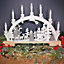 45cm Battery Operated Warm White LED Wooden Arch Reindeer Scene Candle Bridge Christmas Decoration