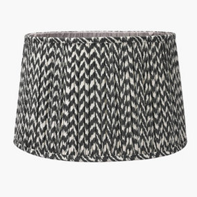 45cm Black Chevron Tapered Pleat Table Lampshade
