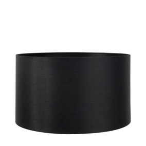 45cm Black Silk Cylinder Drum Table Floor Lampshade