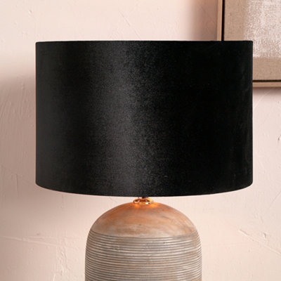 45cm Black Velvet Cylinder Lampshade Floor Table Lamps