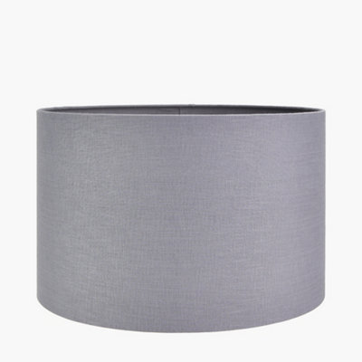 45cm Grey Linen Drum Table Lampshade Self Lined Cylinder Floor Lamp Shade