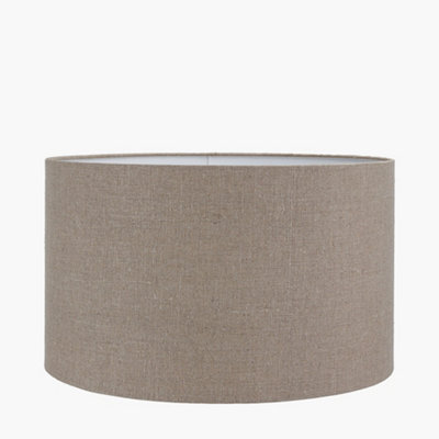 45cm Natural Brown Linen Drum Table Lampshade Modern Cylinder Floor Lamp Shade