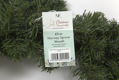 45cm Norway Spruce Green Christmas Wreath "Slim Design"