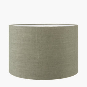 45cm Sage Green Linen Drum Table Lampshade Modern Cylinder Floor Lamp Shade
