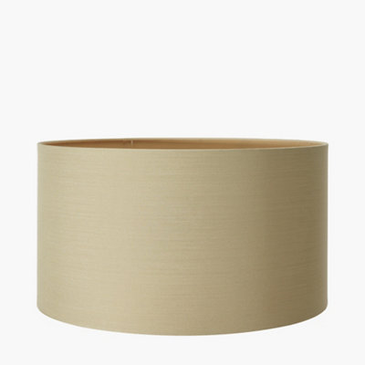 45cm Taupe Drum Table Lamp Shade Cream Poly Cotton Cylinder Floor Lampshade