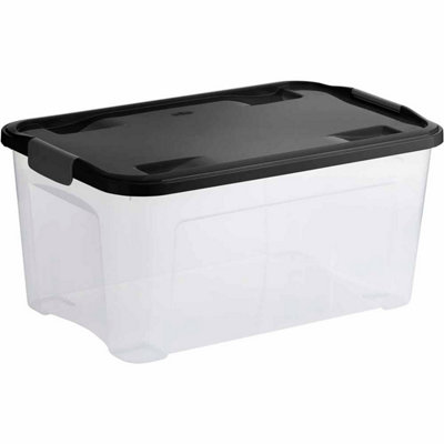 45L Plastic Storage Boxes With Clip Lids Set of 4