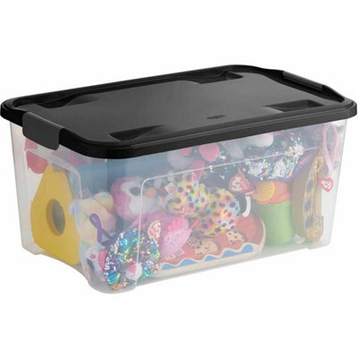45L Plastic Storage Boxes With Clip Lids Set of 4