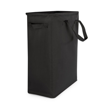 45L Slim Laundry Basket with Handles Black
