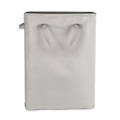 45L Slim Laundry Basket with Handles Grey - 3