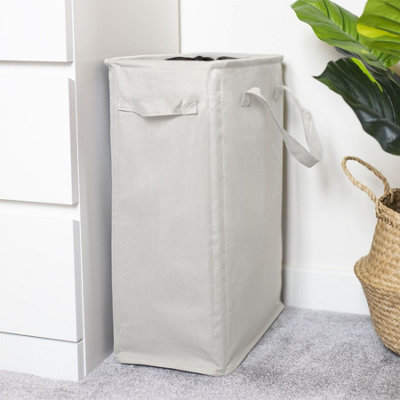 45L Slim Laundry Basket with Handles White