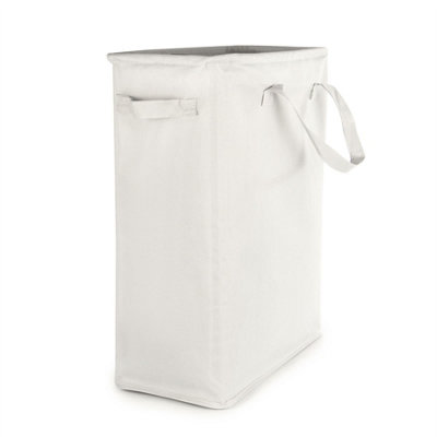 45L Slim Laundry Basket with Handles White