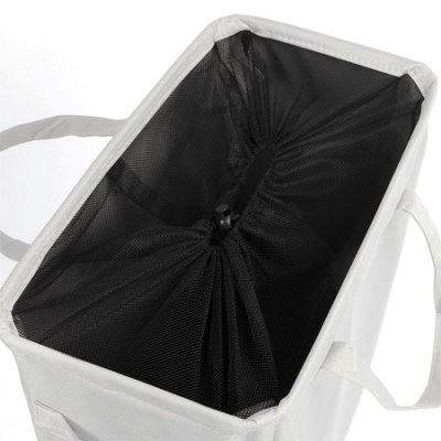 45L Slim Laundry Basket with Handles White - 5