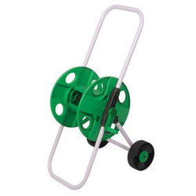 45m Empty Hose Pipe Reel Trolley For Garden Hose Pipes - Lightweight, Wheeled & Carry / Pull Handle