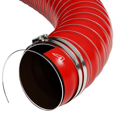 45mm 1 3/4" 3m Red Flexible Silicone Air Ducting Hose Kit With 2 Hose Clips High Temp Car Engine Air Intake Induction Brake Duct