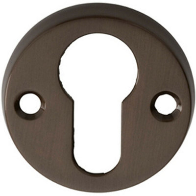 45mm Euro Profile Open Escutcheon 8mm Depth Dark Bronze Keyhole Cover