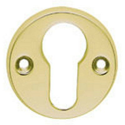 45mm Euro Profile Open Escutcheon 8mm Depth Polished Brass Keyhole Cover
