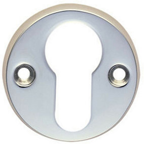45mm Euro Profile Open Escutcheon 8mm Depth Polished Chrome Keyhole Cover