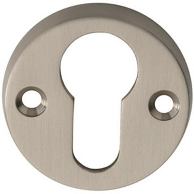 45mm Euro Profile Open Escutcheon 8mm Depth Satin Nickel Keyhole Cover