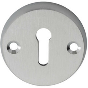 45mm Lock Profile Open Escutcheon 8mm Depth Satin Chrome Keyhole Cover
