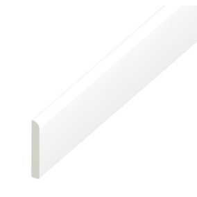 45mm Pencil Round Flat Architrave in White - 5m