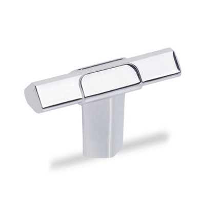 45mm Polished Chrome Triangle T-Bar Cabinet Pull Silver Kitchen Cupboard Door Drawer Handle
