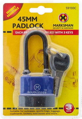 Long shackle deals weatherproof padlock